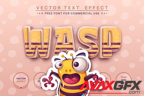 Crazy wasp - editable text effect - 6233811