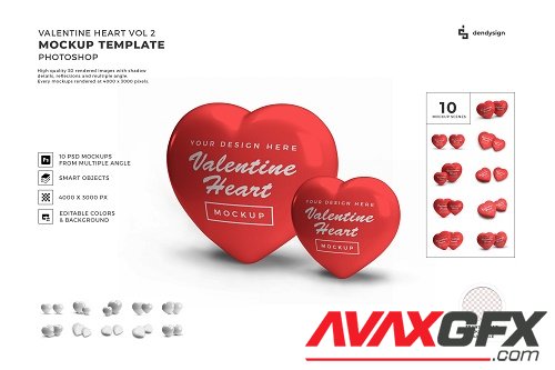 Valentine Love Heart Mockup Template Bundle 2 - 1425274