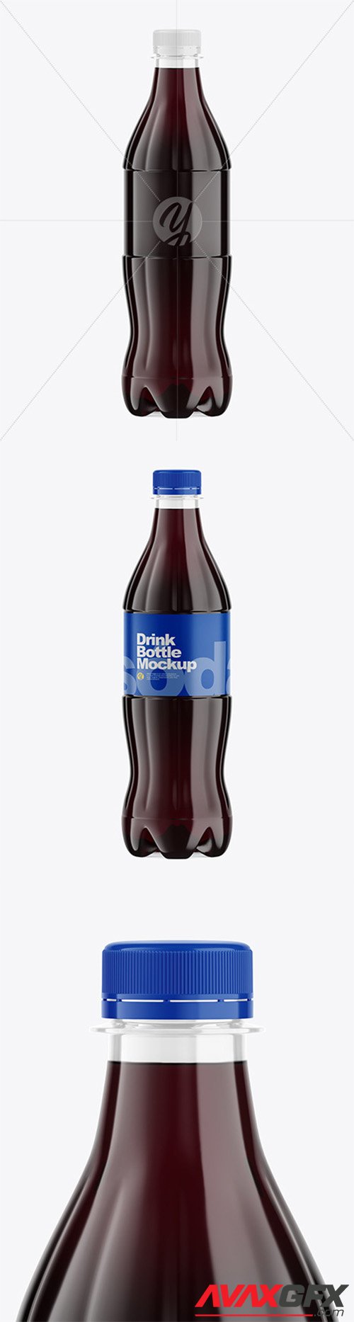 500ml Clear Plastic Dark Drink Bottle Mockup 80690