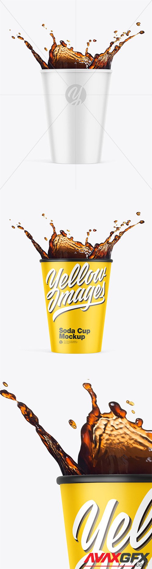 Matte Soda Cup w/ Splash Mockup 80730