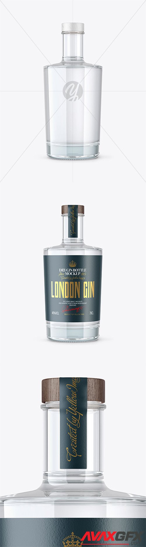 Dry Gin Bottle with Wooden Cap Mockup 80705