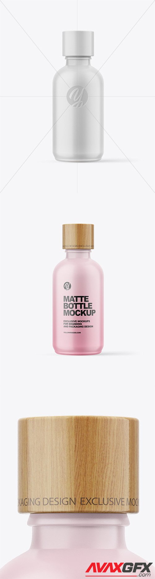 100ml Matte Bottle W/ Wooden Lid Mockup 80638