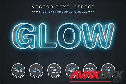Glow stroke - editable text effect - 6235830