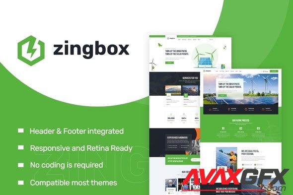 ThemeForest - Zingbox v1.0.0 - Wind & Solar Energy Elementor Template Kit - 32614030