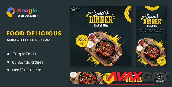 CodeCanyon - Food Dinner Animated Banner GWD v1.0 - 32668283