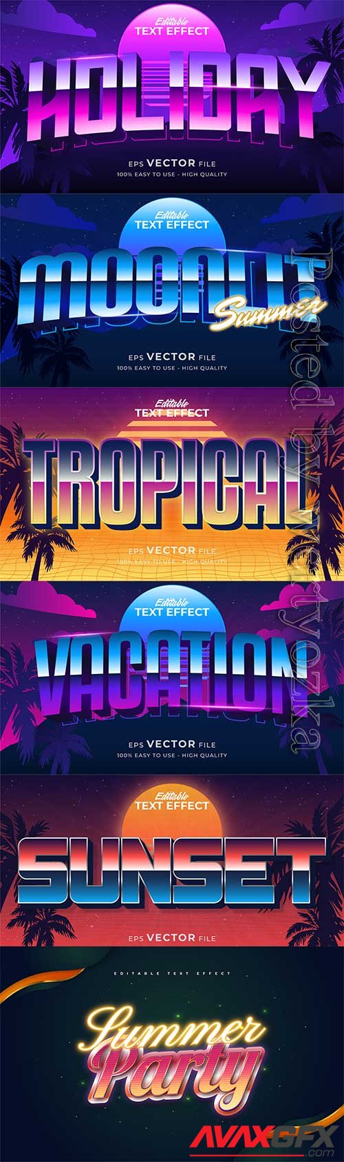 Retro summer holiday text in grunge style theme in vector vol 17