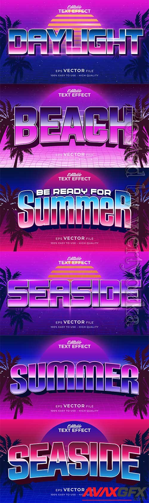 Retro summer holiday text in grunge style theme in vector vol 14