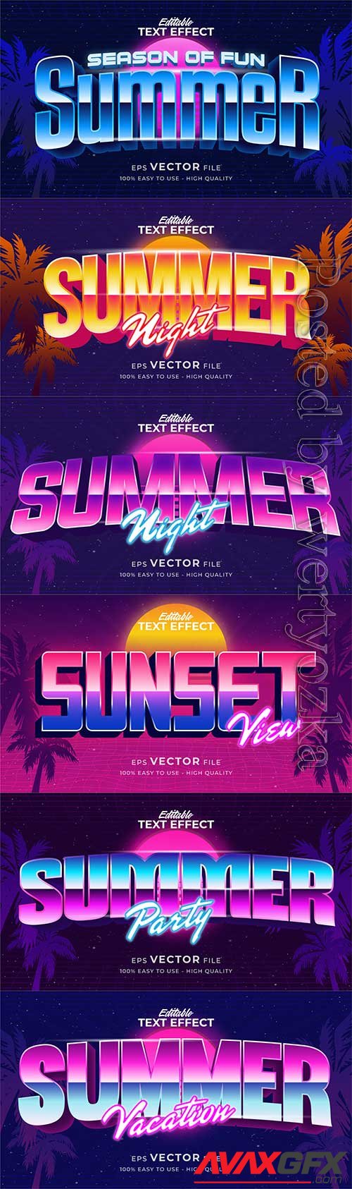 Retro summer holiday text in grunge style theme in vector vol 11