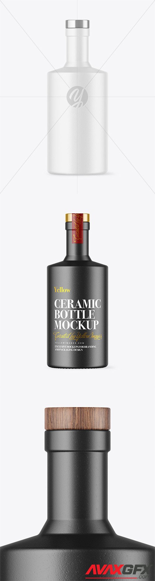 Ceramic Bottle with Wooden Cap Mockup 80770
