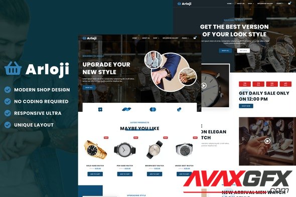 ThemeForest - Arloji v1.0.0 - Modern Hand Watch Shop eCommerce Elementor Template Kit - 32649860