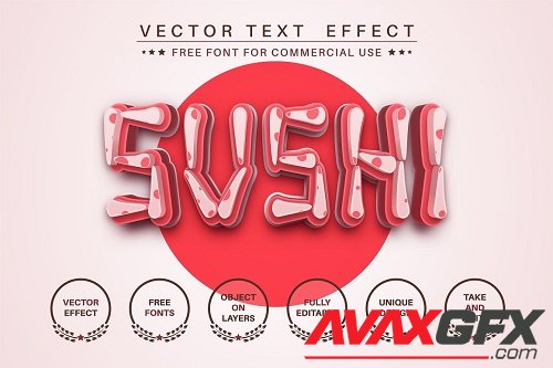 Sushi - editable text effect - 6241799