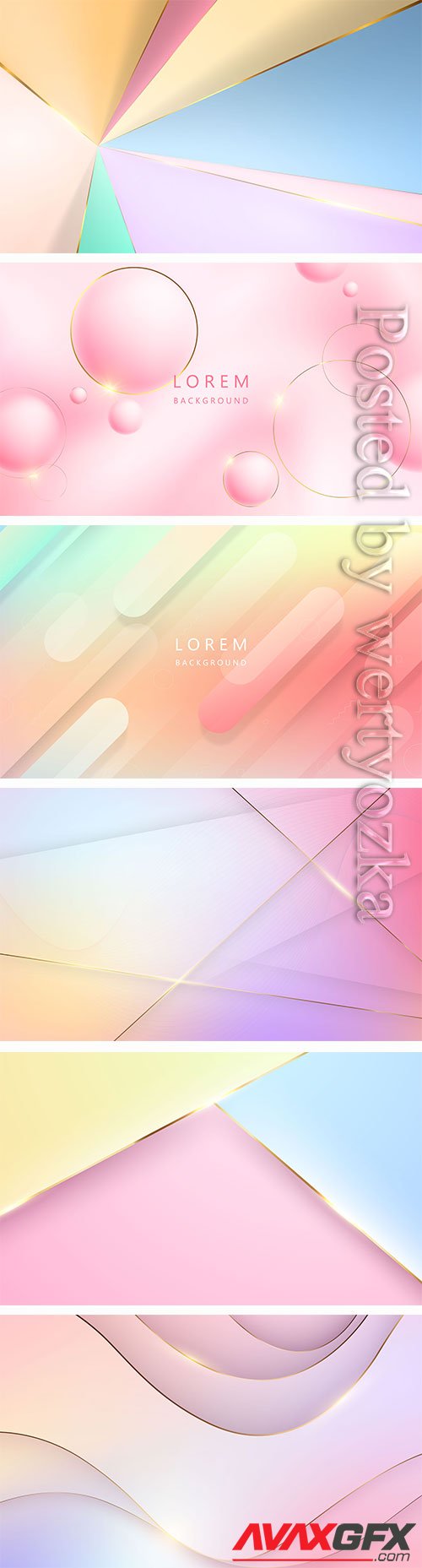 Abstract pastel pink gold gradient vector background