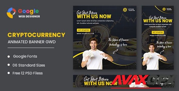 CodeCanyon - Bitcoin Cryptocurrency Animated Banner Google Web Designer v1.0 - 32793353