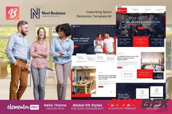 ThemeForest - Next Business v1.0.0 - Coworking Space Elementor Template Kit - 32721716