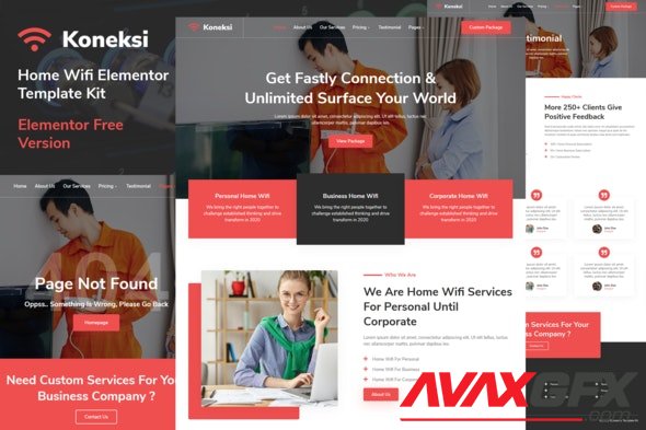 ThemeForest - Koneksi v1.0.0 - Home Wifi Internet Services Elementor Template Kit - 32662200