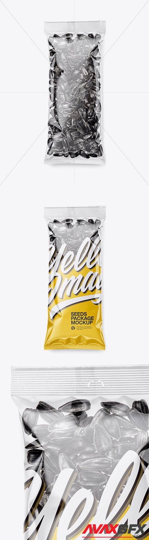 Clear Plastic Pack w/ Sunflower Seeds Mockup 44113