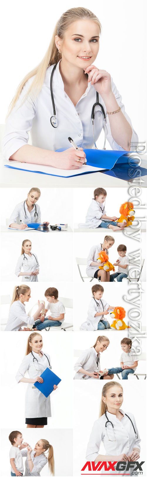 Woman pediatrician stock photo