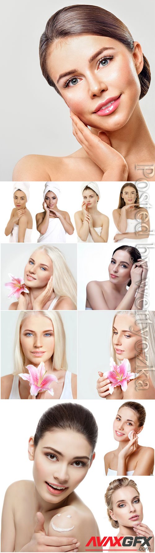 Healthy well-groomed skin of women face stock photo