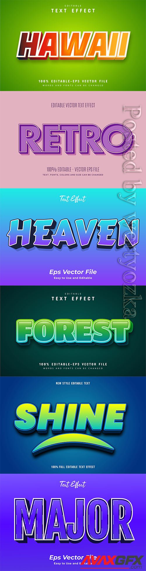 3d editable text style effect vector vol 536