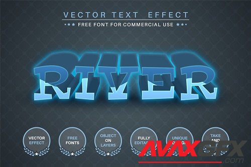 Water river - editable text effect - 6250596