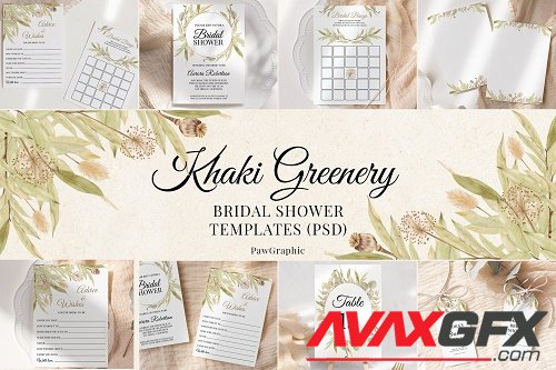 Greenery Bridal Shower Templates Cards Boho Invitation Suit - 1436799