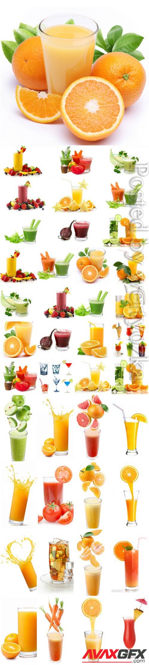 Fresh juices and fruit cocktails stock photo