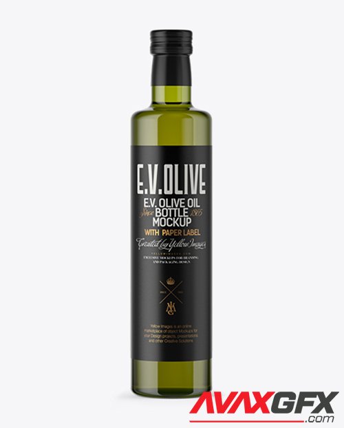 750ml Green Glass Olive Oil Bottle Mockup 14223