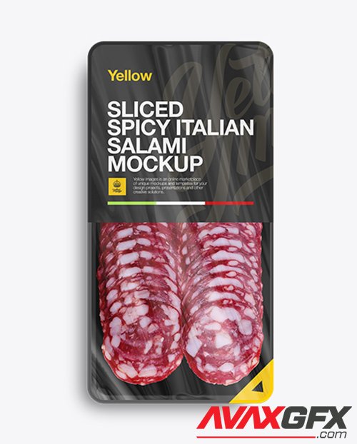 Plastic Vacuum Tray W/ Spicy Italian Salami Mockup 11138
