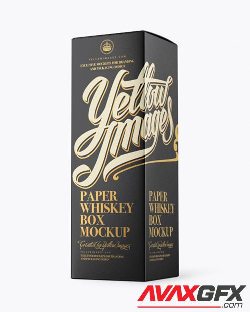 Paper Whisky Box Mockup - Halfside View 16422