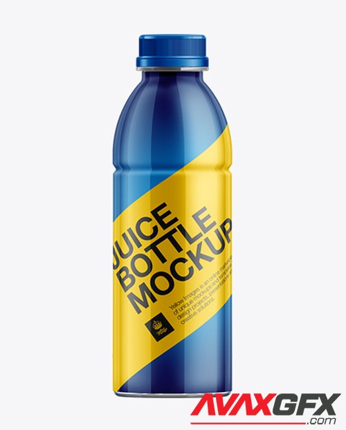 500ml PET Juice Bottle w/ Shrink Sleeve Label Mockup 11009