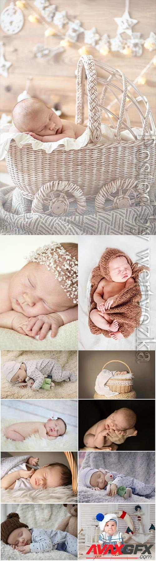 Adorable newborn babies stock photo