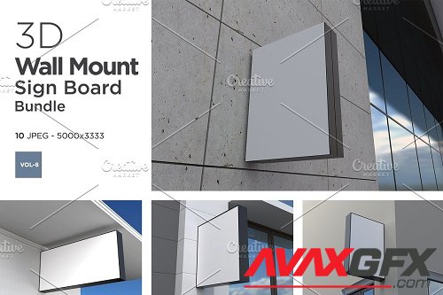 Wall Mount Sign Mockup Set Vol-8 - 6259469