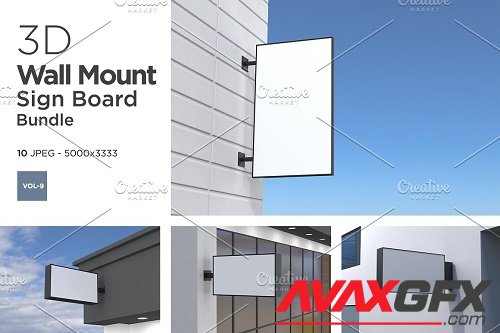 Wall Mount Sign Mockup Set Vol-9 - 6259482