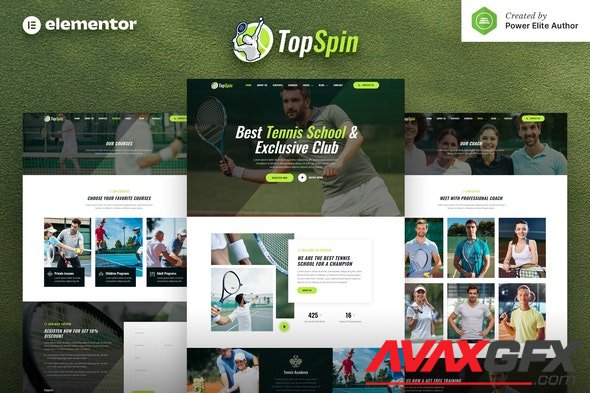 ThemeForest - TopSpin v1.0.0 - Tennis School & Sports Club Elementor Template Kit - 32820995