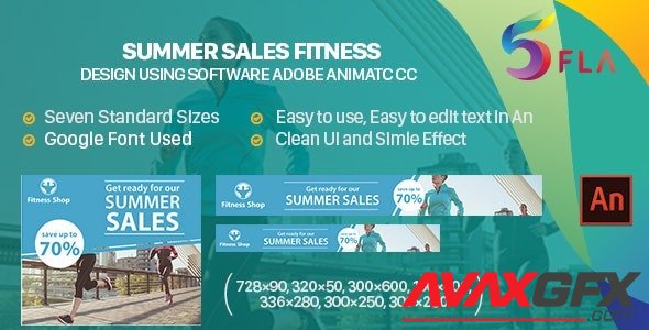 CodeCanyon - Summer Sales Fitness Banner HTML - Animate CC v1.0 - 32808497