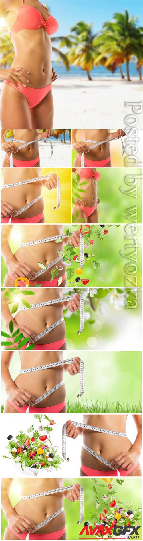 Healthy food concept, female figure stock photos