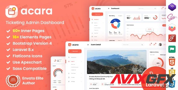 ThemeForest - Acara v1.0 - Ticketing Bootstrap 4 Laravel Admin Dashboard - 29955893