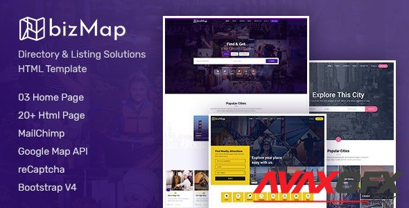 ThemeForest - BizMap v1.0 - Business Directory Listing HTML Template (Update: 10 April 20) - 23384249