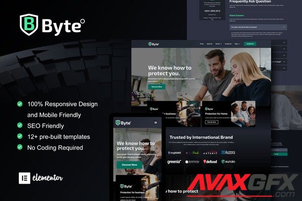 ThemeForest - Byte v1.0.0 - Cyber Security Business Elementor Template Kit - 32858527