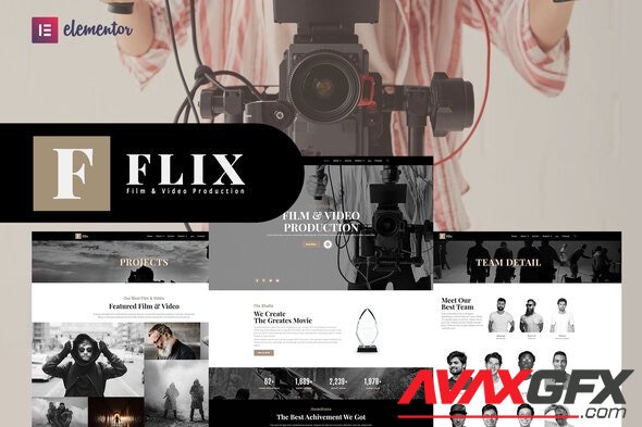 ThemeForest - Flix v1.0.2 - Film & Video Production Elementor Template Kit - 32838889