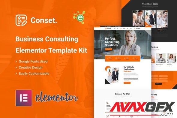 ThemeForest - Conset v1.0.1 - Business Consulting Elementor Template Kit - 32816053