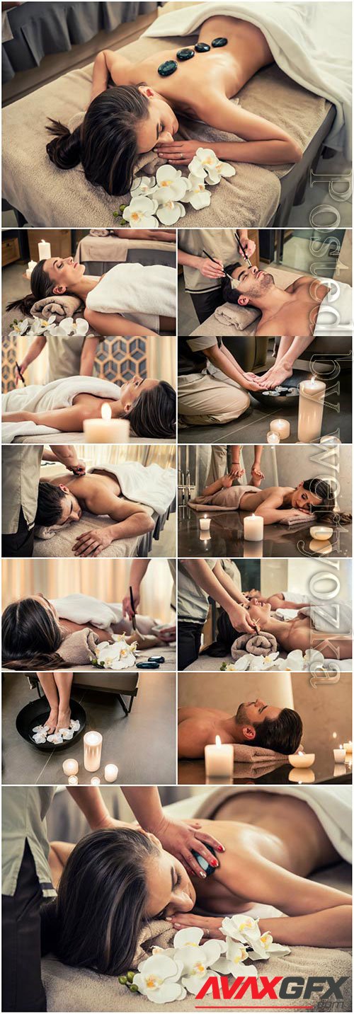 Girl getting massage stock photo