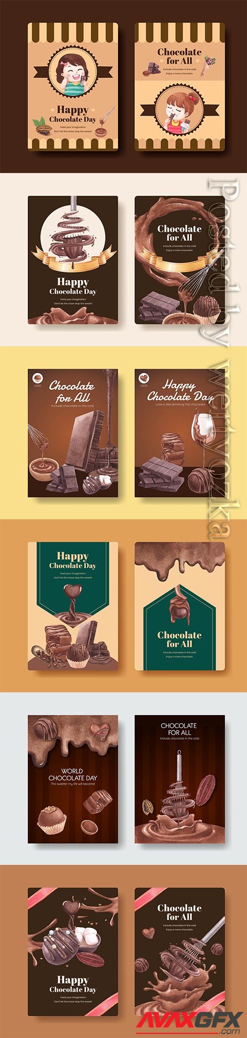 Poster template with world chocolate day concept