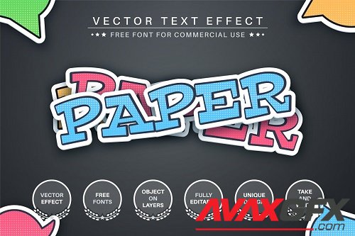 Paper origami - editable text effect - 6269027