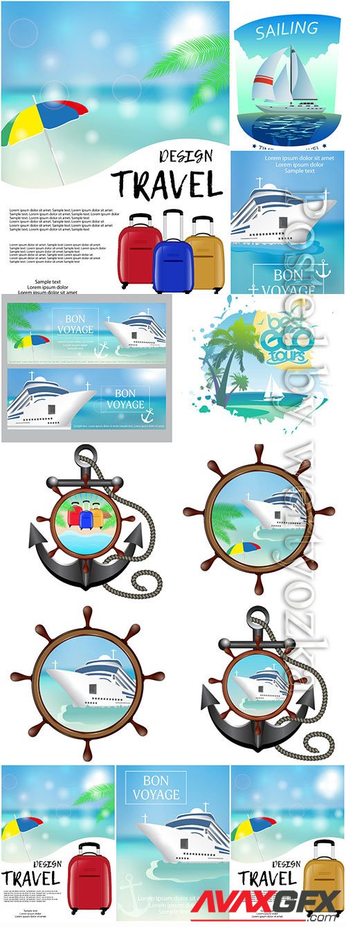 Sea and travel concept in vector