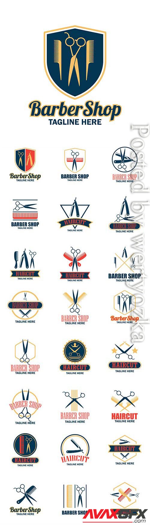 Barber shop logos in vector