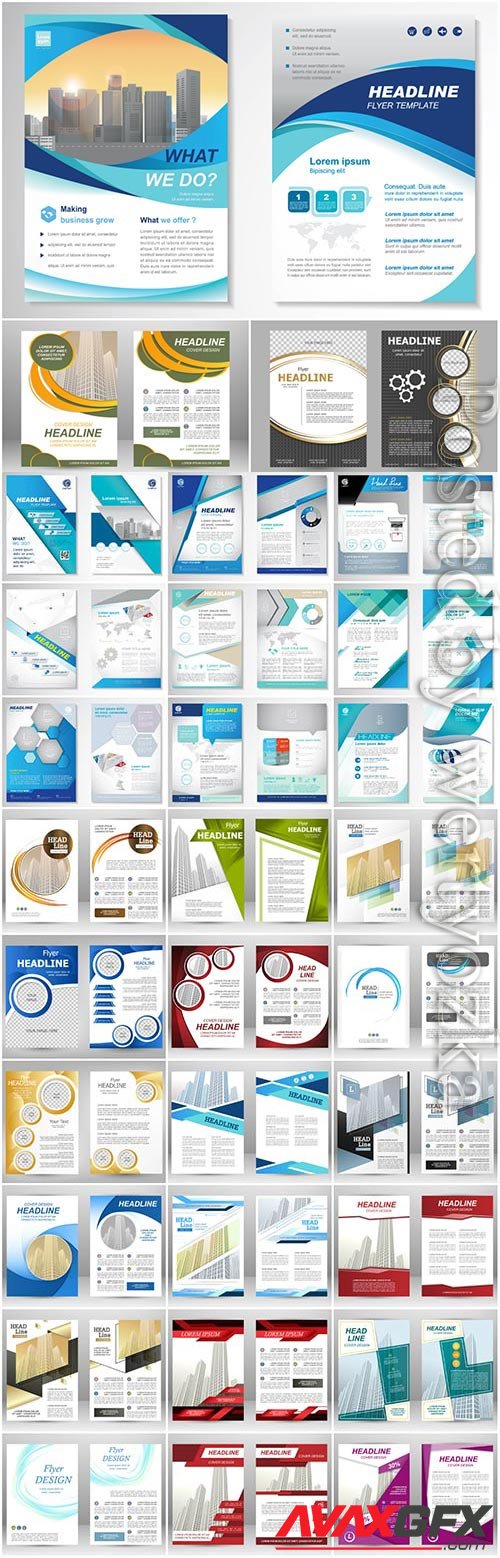 Business brochures set in vector