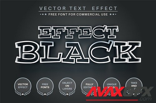 Black - editable text effect - 6271219