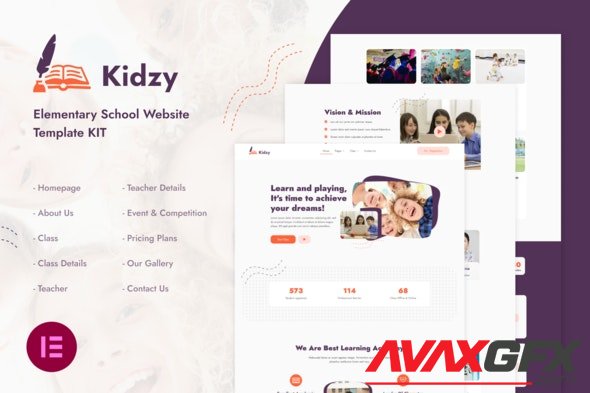 ThemeForest - Kidzy v1.0.1 - Elementary School Elementor Template Kit - 32823524