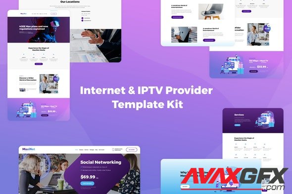ThemeForest - MaxiNet v1.0.0 - Internet & IPTV Provider Elementor Template Kit - 26678349